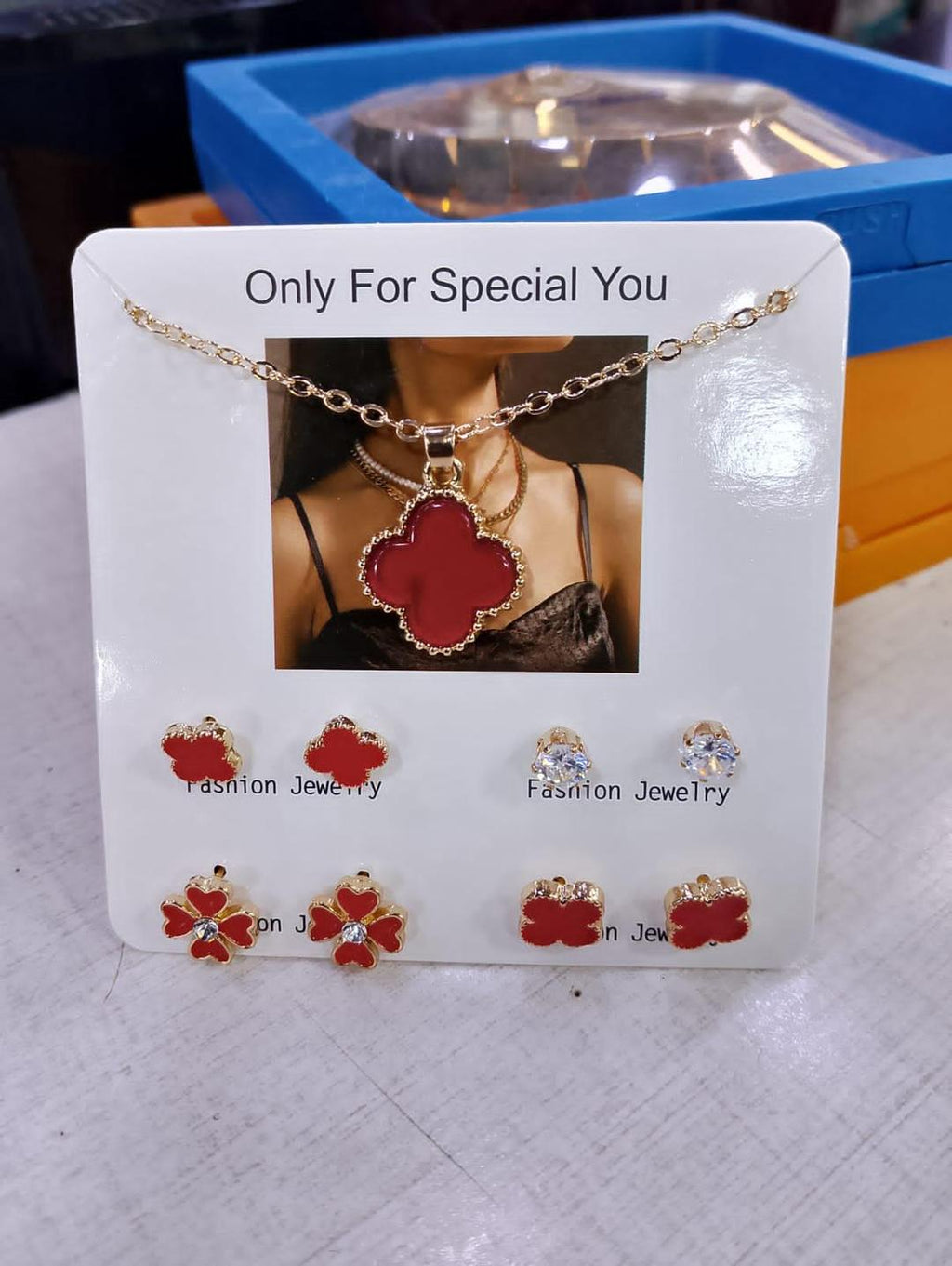 Earrings And Necklace Pack 4 Set Stylish Jewelry Collection Elegant Design Durable Quality Comfortable Wear Suitable For Daily And Occasion Use - Black