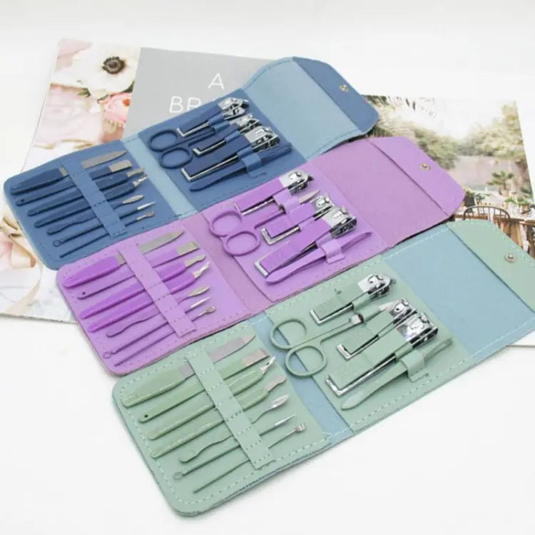 16-in-1 Stainless Steel Nail Care Kit – Manicure & Pedicure Tool Set (Random Color)