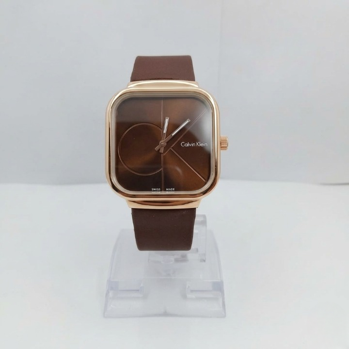 Calvin Klein Black Quartz Analog Watch for Men | Square Dial Luxury Wristwatch with Premium Silicone Strap Black