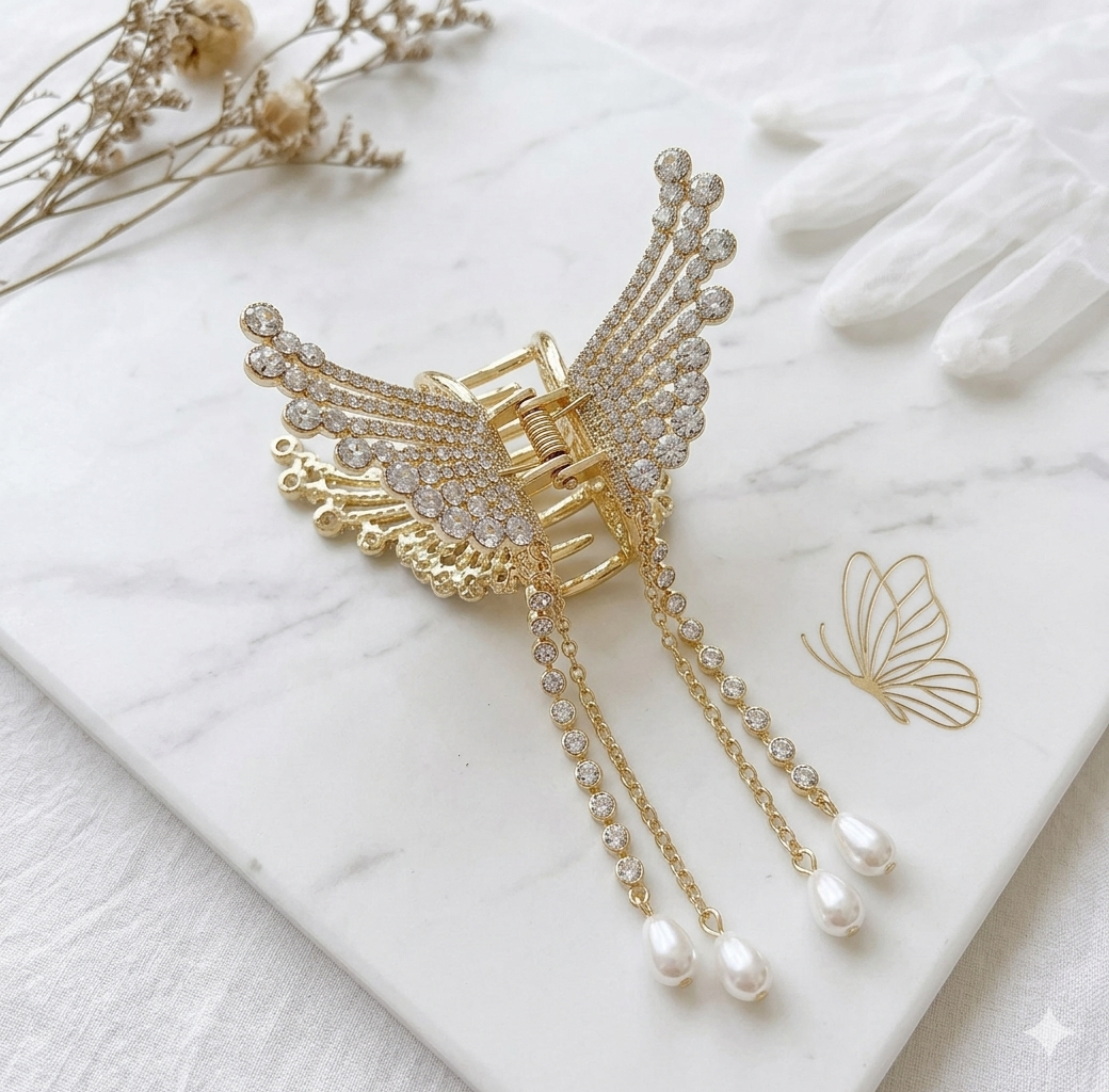 Beautiful Zircon korean Butterfly Hair Claw