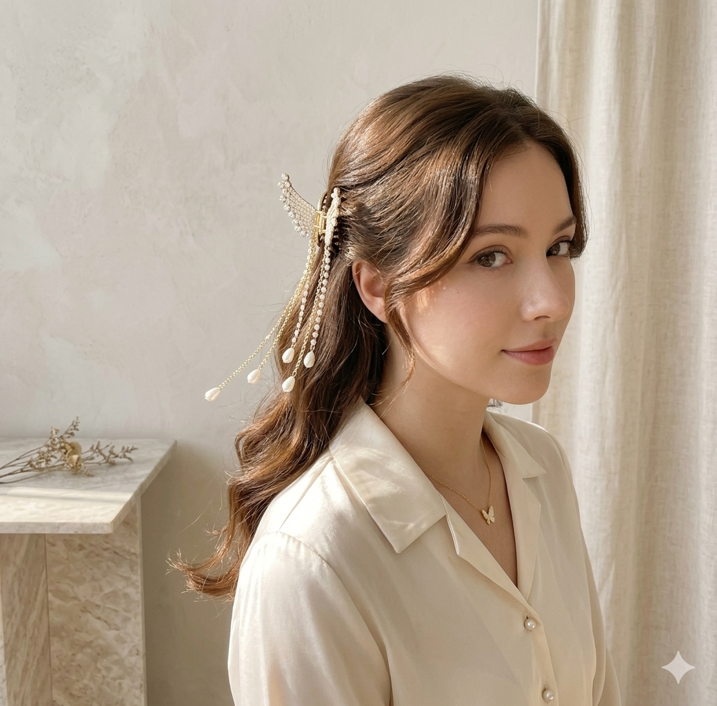 Beautiful Zircon korean Butterfly Hair Claw