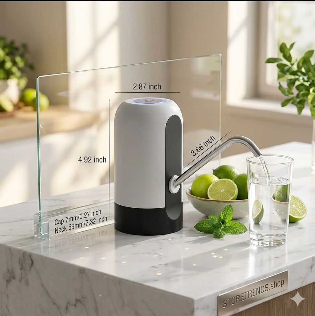Automatic Electric Water Bottle Pump Dispenser With USB Rechargeable System For Easy One-Touch Water Dispensing At Home, Office And Outdoor Use