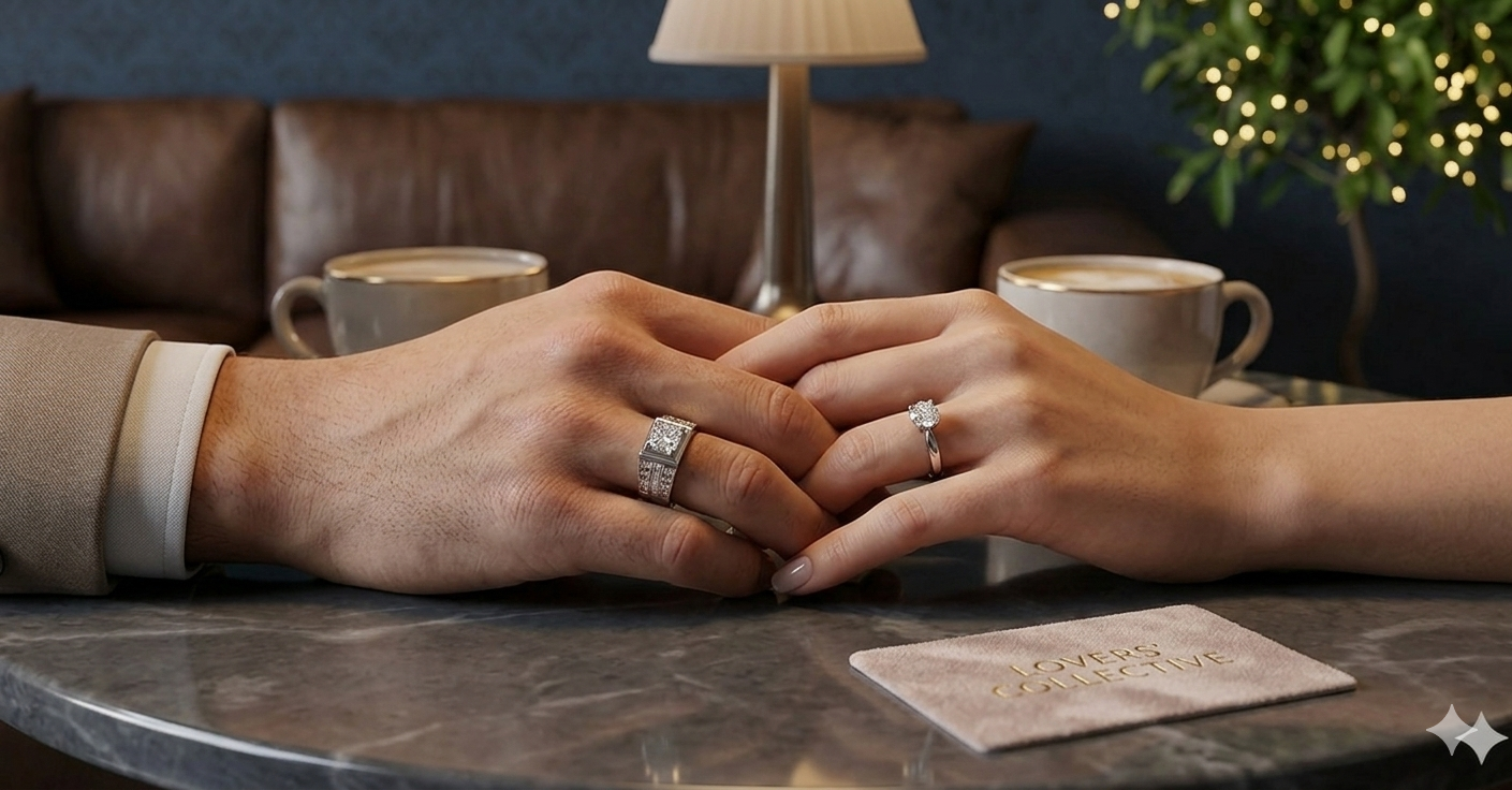 Alloy Adjustable Couple Ring – Stylish Matching Rings for Lovers | Unisex Design (With Box)