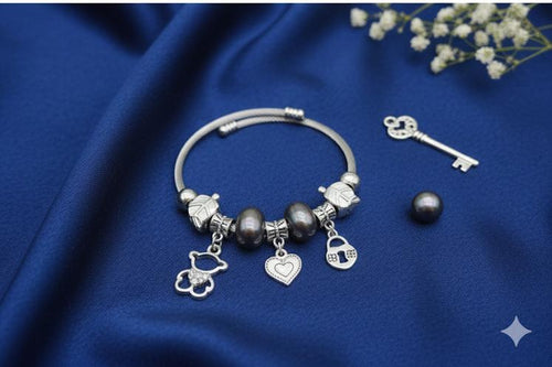 1 Piece Imported Pandora Charm Bracelet with Elegant Pearl Accents and Cute Charms | Best Quality Bracelet For Girls & Women | Girls & Women Jewellery